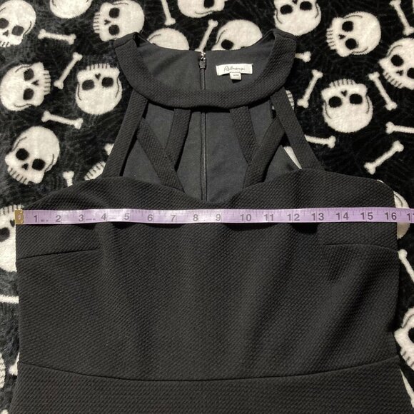 REITMAN'S Vintage black cut out design neckline fit & flare dress ~ SMALL MEDIUM - Picture 6 of 14